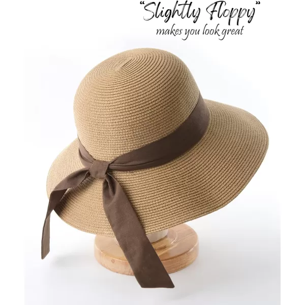 FURTALK Womens Beach Sun Straw Hat UV UPF50 Travel Foldable Brim Summer UV Hat