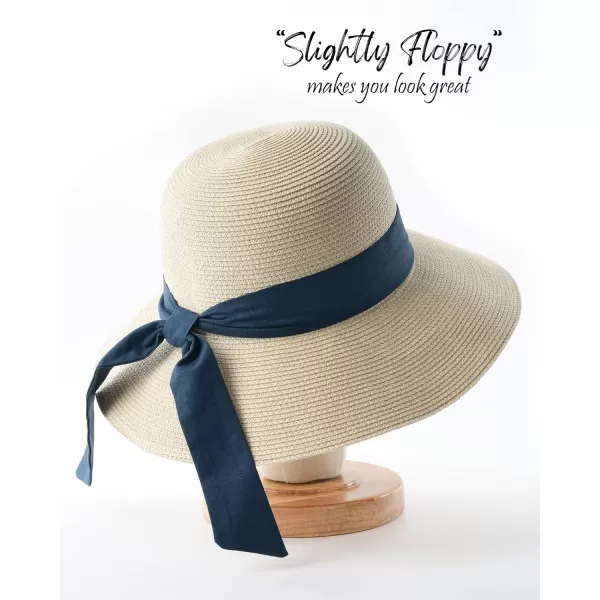 FURTALK Womens Beach Sun Straw Hat UV UPF50 Travel Foldable Brim Summer UV Hat