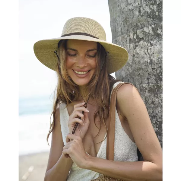 FURTALK Womens Wide Brim Sun Hat with Wind Lanyard UPF Summer Straw Sun Hats for Women
