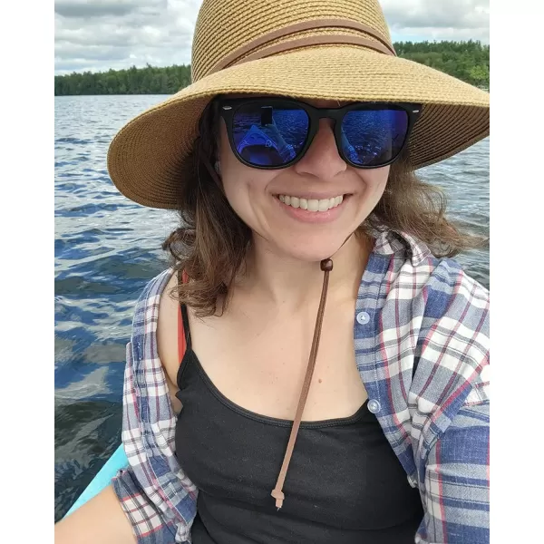 FURTALK Womens Wide Brim Sun Hat with Wind Lanyard UPF Summer Straw Sun Hats for Women