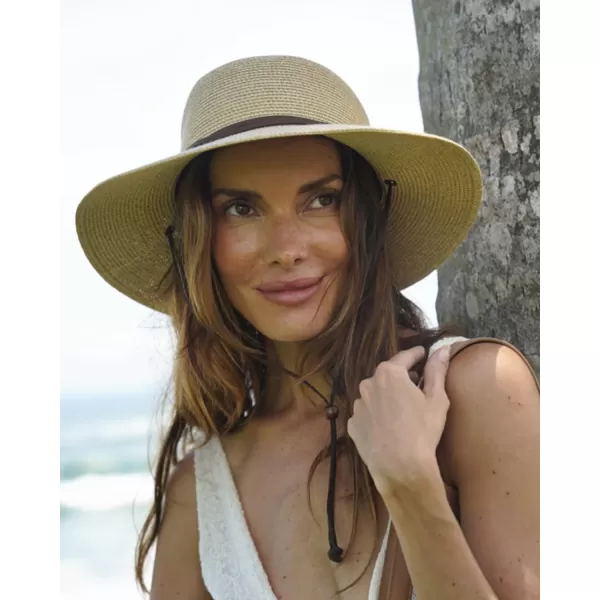 FURTALK Womens Wide Brim Sun Hat with Wind Lanyard UPF Summer Straw Sun Hats for Women