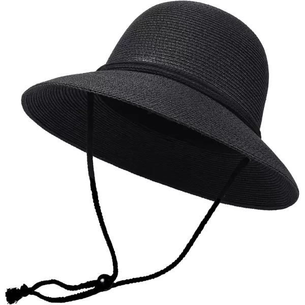 FURTALK Womens Wide Brim Sun Hat with Wind Lanyard UPF Summer Straw Sun Hats for Women