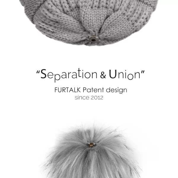 FURTALK Womens Winter Hat Fleece Lined Slouchy Beanie for Women Knitted Winter Pom Pom Hats with Double Lined