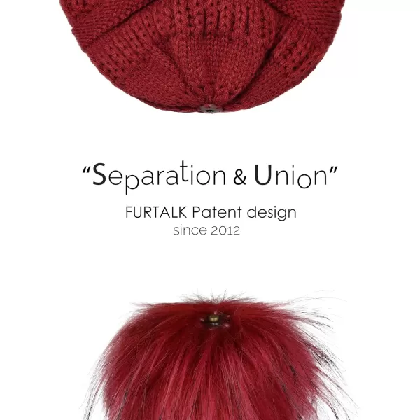 FURTALK Womens Winter Hat Fleece Lined Slouchy Beanie for Women Knitted Winter Pom Pom Hats with Double Lined