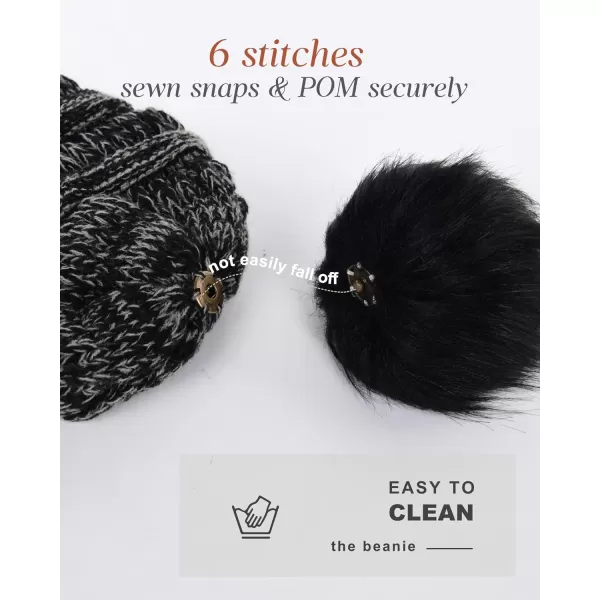 FURTALK Womens Winter Hat Fleece Lined Slouchy Beanie for Women Knitted Winter Pom Pom Hats with Double Lined
