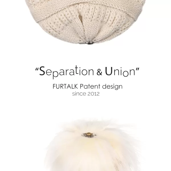 FURTALK Womens Winter Hat Fleece Lined Slouchy Beanie for Women Knitted Winter Pom Pom Hats with Double Lined