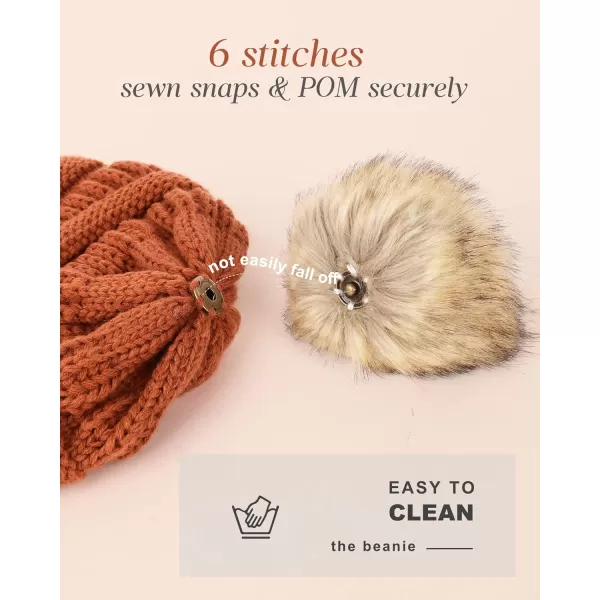 FURTALK Womens Winter Hat Fleece Lined Slouchy Beanie for Women Knitted Winter Pom Pom Hats with Double Lined