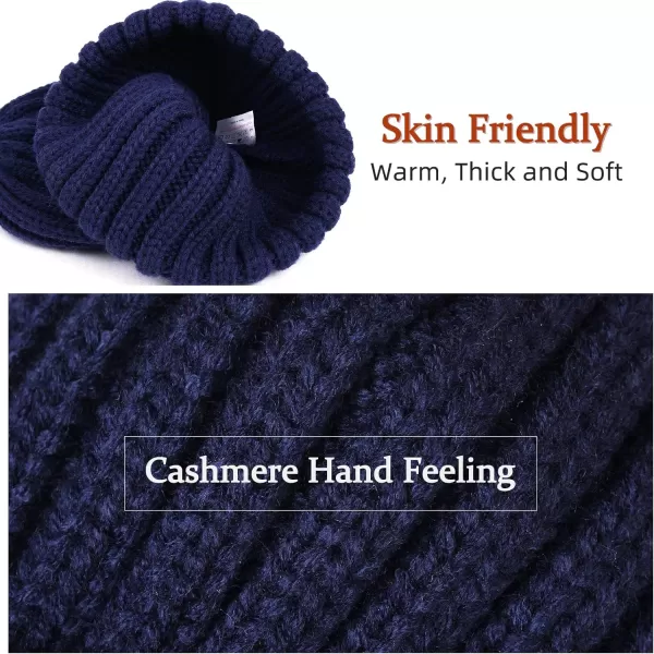 FURTALK Womens Winter Knitted Beanie Hat with Faux Fur Pom 2 Packs Warm Knit Skull Cap Beanie for Women…
