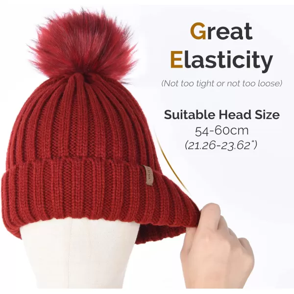 FURTALK Womens Winter Knitted Beanie Hat with Faux Fur Pom Warm Knit Skull Cap Beanie for Women…