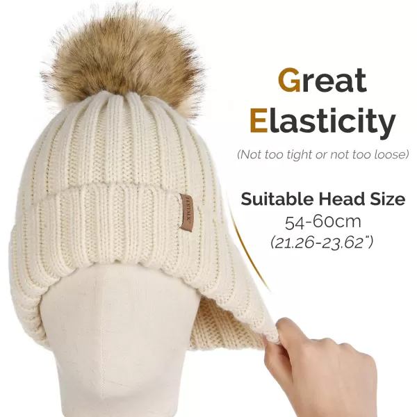 FURTALK Womens Winter Knitted Beanie Hat with Faux Fur Pom Warm Knit Skull Cap Beanie for Women…