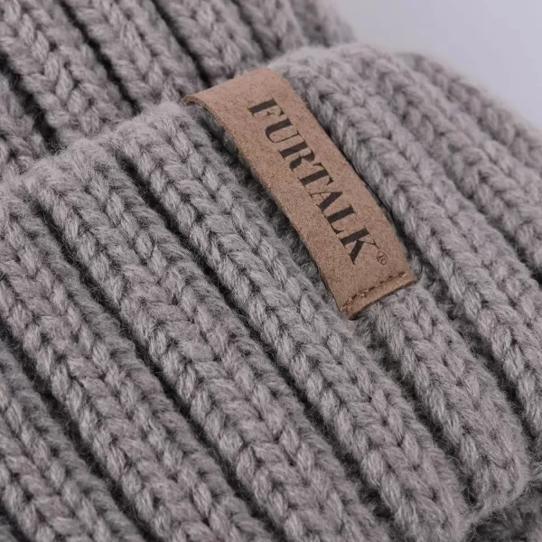 FURTALK Womens Winter Knitted Beanie Hat with Faux Fur Pom Warm Knit Skull Cap Beanie for Women…