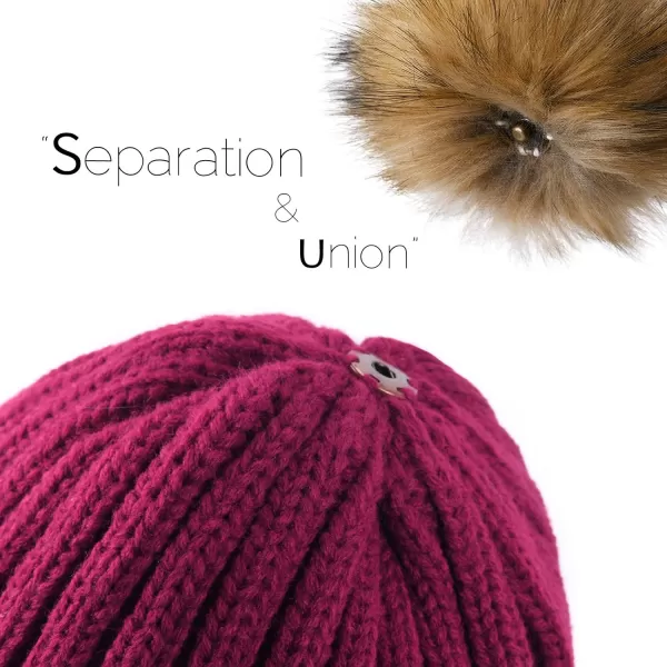 FURTALK Womens Winter Knitted Beanie Hat with Faux Fur Pom Warm Knit Skull Cap Beanie for Women…