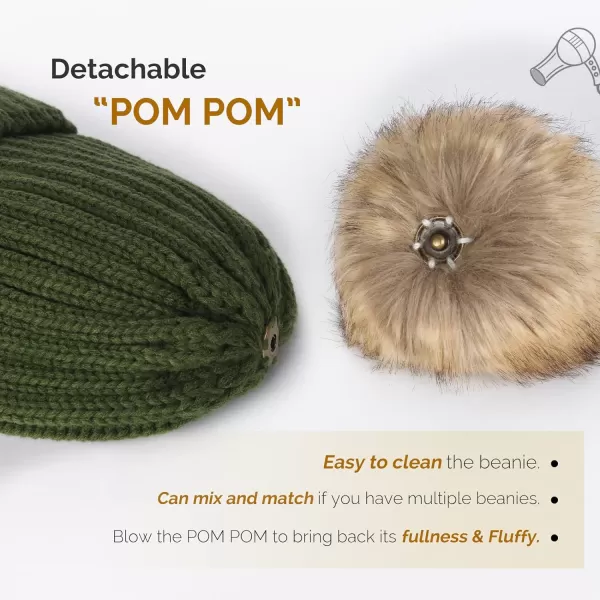 FURTALK Womens Winter Knitted Beanie Hat with Faux Fur Pom Warm Knit Skull Cap Beanie for Women…