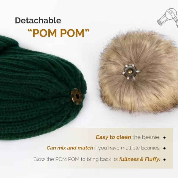 FURTALK Womens Winter Knitted Beanie Hat with Faux Fur Pom Warm Knit Skull Cap Beanie for Women…