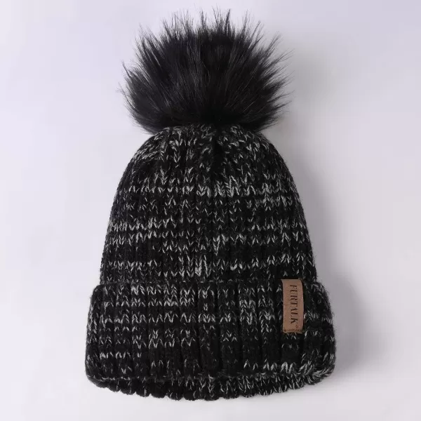 FURTALK Womens Winter Knitted Beanie Hat with Faux Fur Pom Warm Knit Skull Cap Beanie for Women…