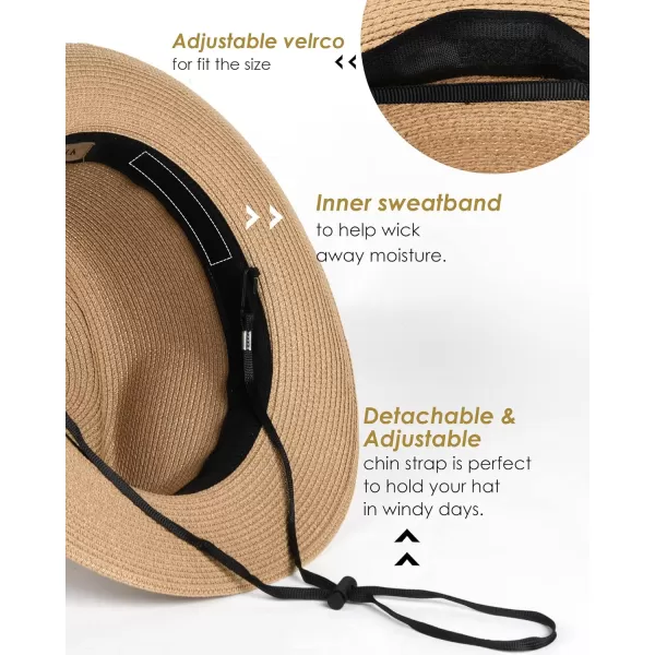 Straw Fedora Sun Hats for Women Men Summer Sun Beach Hat Packable Short Brim Roll Up Straw Panama Fedora Hat