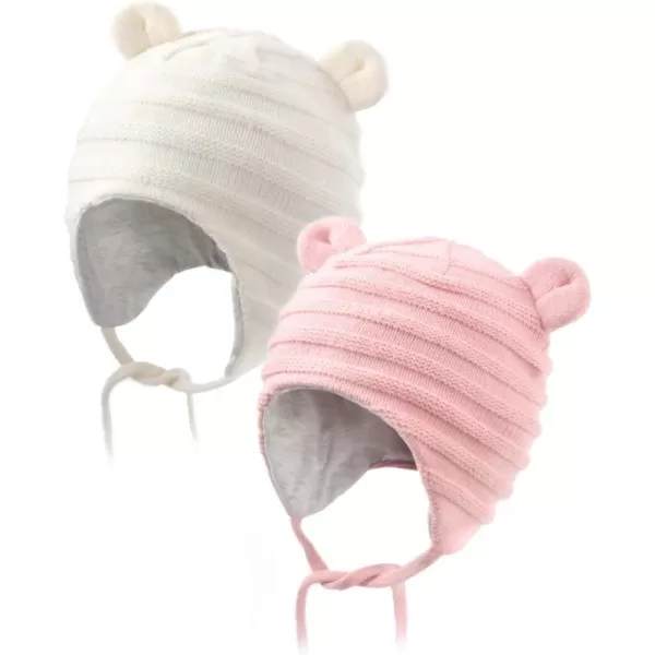 FURTALK Baby Beanie Winter Hat with Bear Ear for Toddler Boys Girls Cotton Lining Knitted Hat Cap