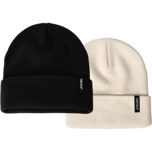 FURTALK Beanie Hat for Men Women Winter Hats for Women Men Soft Warm Unisex Cuffed Beanie Knitted Skull Cap