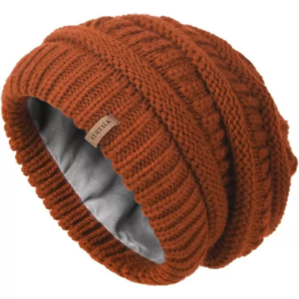 FURTALK Knit Beanie Hats for Women Men Fleece Lined Ski Skull Cap Slouchy Winter Hat