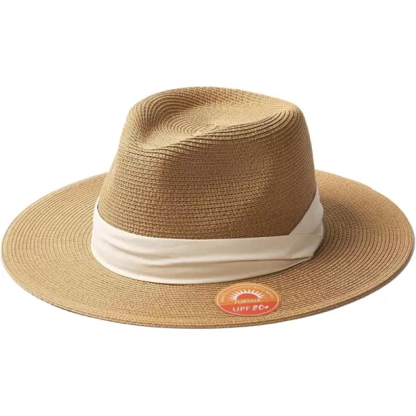 FURTALK Panama Hat Sun Hats for Women Men Wide Brim Fedora Straw Beach Hat UV UPF 50