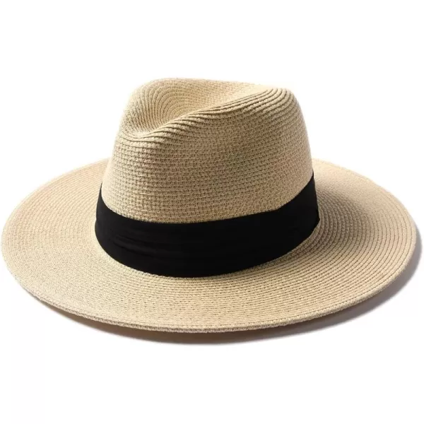 FURTALK Panama Hat Sun Hats for Women Men Wide Brim Fedora Straw Beach Hat UV UPF 50