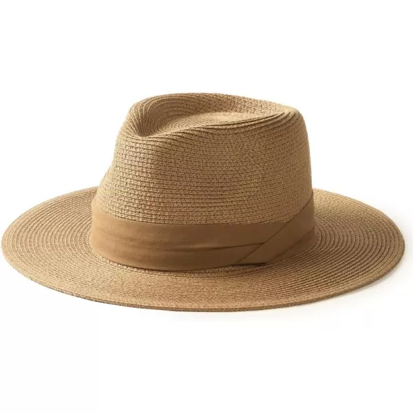 FURTALK Panama Hat Sun Hats for Women Men Wide Brim Fedora Straw Beach Hat UV UPF 50