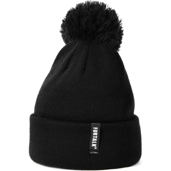 FURTALK Toddler Winter Hat Baby Boys Girls Pom Pom Beanie Hat Double Layer Kids Knit Winter Pom Hats