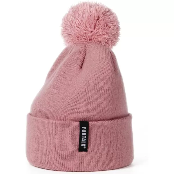 FURTALK Toddler Winter Hat Baby Boys Girls Pom Pom Beanie Hat Double Layer Kids Knit Winter Pom Hats