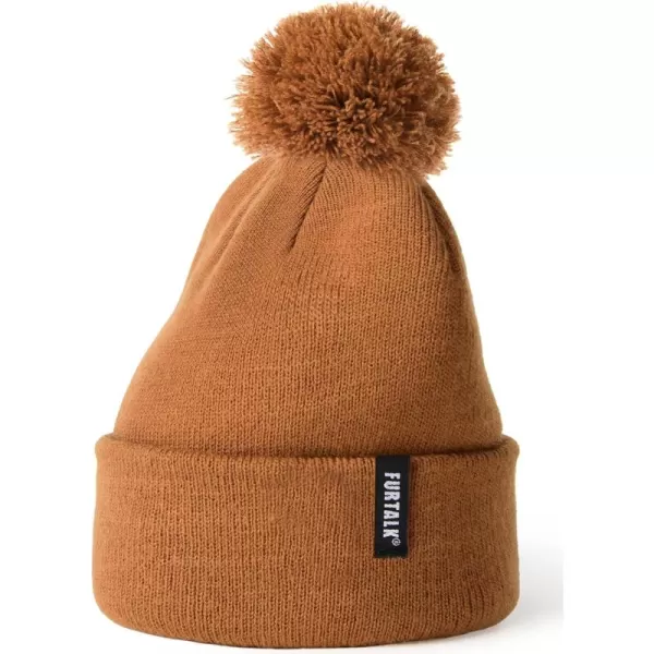 FURTALK Toddler Winter Hat Baby Boys Girls Pom Pom Beanie Hat Double Layer Kids Knit Winter Pom Hats