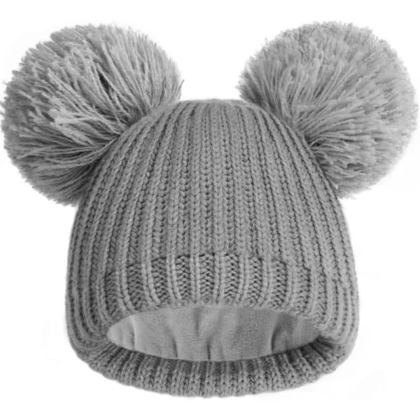 FURTALK Toddler Winter Hat Pom Beanie Fleece Lined Knit Hats for Baby Kids Boys Girls 1-3 Years