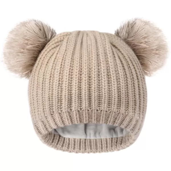 FURTALK Toddler Winter Hat Pom Beanie Fleece Lined Knit Hats for Baby Kids Boys Girls 1-3 Years
