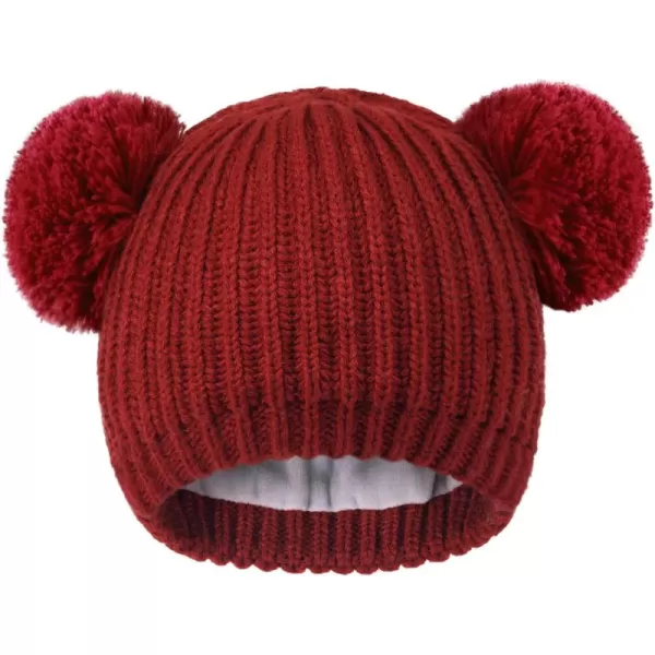 FURTALK Toddler Winter Hat Pom Beanie Fleece Lined Knit Hats for Baby Kids Boys Girls 1-3 Years