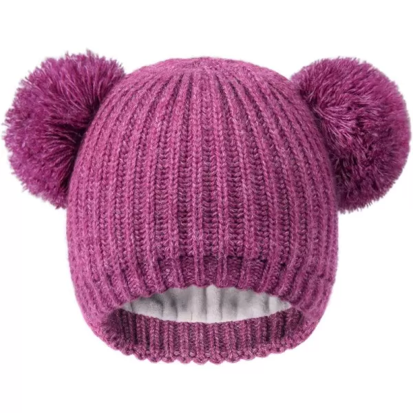 FURTALK Toddler Winter Hat Pom Beanie Fleece Lined Knit Hats for Baby Kids Boys Girls 1-3 Years