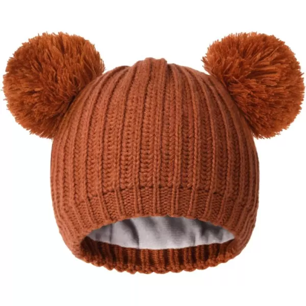 FURTALK Toddler Winter Hat Pom Beanie Fleece Lined Knit Hats for Baby Kids Boys Girls 1-3 Years