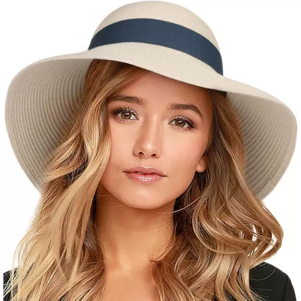 FURTALK Womens Beach Sun Straw Hat UV UPF50 Travel Foldable Brim Summer UV Hat