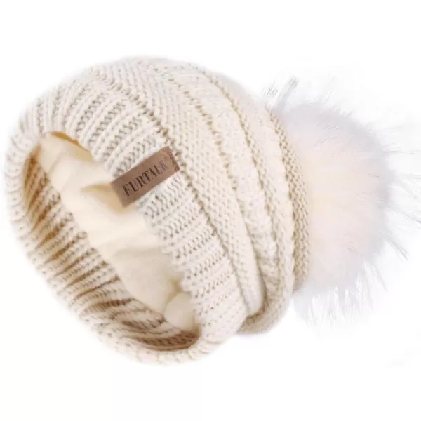 FURTALK Womens Winter Hat Fleece Lined Slouchy Beanie for Women Knitted Winter Pom Pom Hats with Double Lined