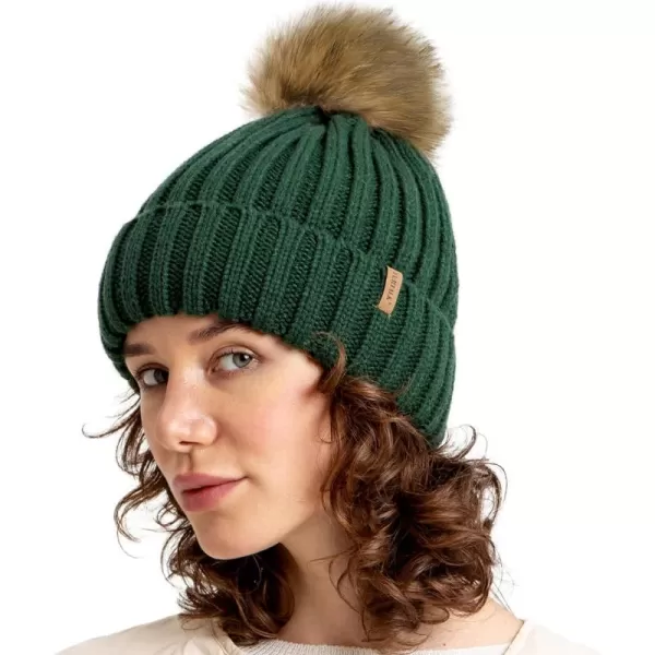 FURTALK Womens Winter Knitted Beanie Hat with Faux Fur Pom Warm Knit Skull Cap Beanie for Women…