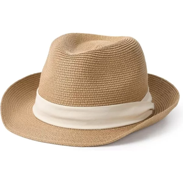 Straw Fedora Sun Hats for Women Men Summer Sun Beach Hat Packable Short Brim Roll Up Straw Panama Fedora Hat
