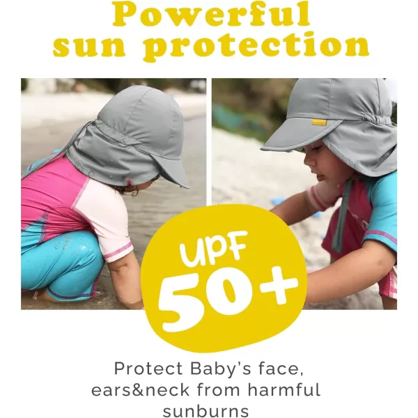 FURTALK Baby Sun Hat UPF 50+ Adjustable Baby Boys Girls Quick Drying Summer Beach Hat with Neck Flap for Traveling Swim Hat