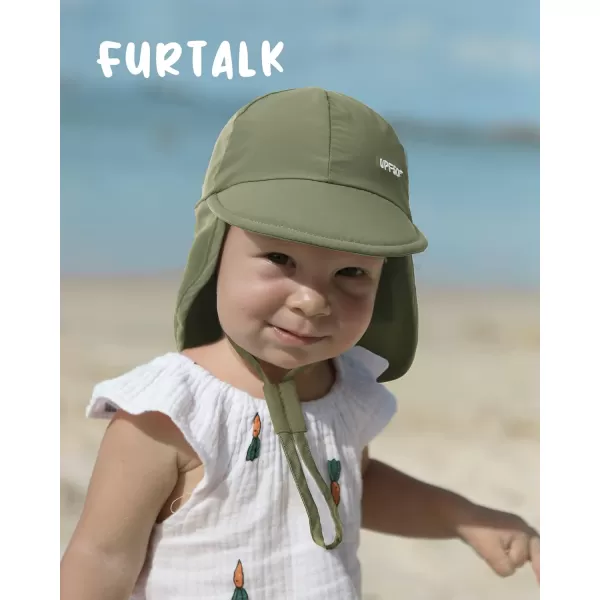 FURTALK Baby Sun Hat UPF 50+ Adjustable Baby Boys Girls Quick Drying Summer Beach Hat with Neck Flap for Traveling Swim Hat
