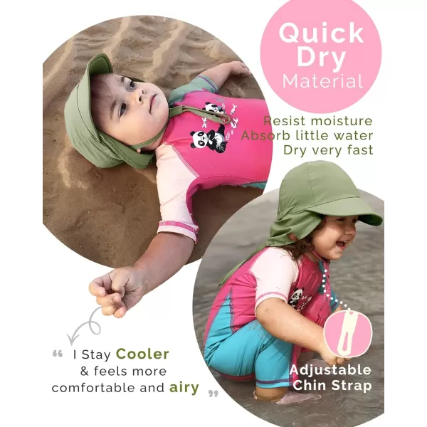 FURTALK Baby Sun Hat UPF 50+ Adjustable Baby Boys Girls Quick Drying Summer Beach Hat with Neck Flap for Traveling Swim Hat