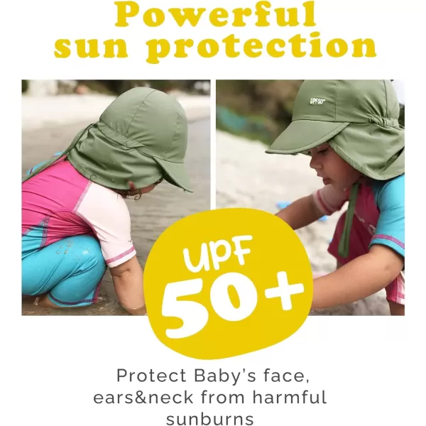 FURTALK Baby Sun Hat UPF 50+ Adjustable Baby Boys Girls Quick Drying Summer Beach Hat with Neck Flap for Traveling Swim Hat