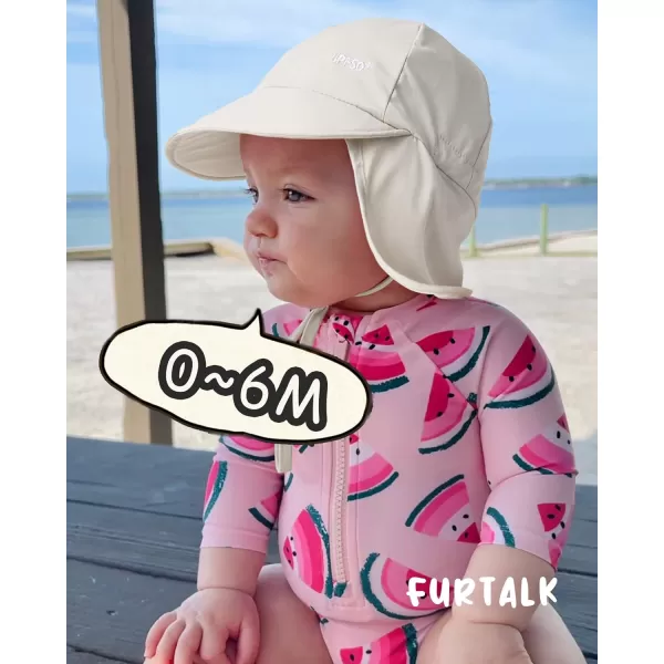 FURTALK Baby Sun Hat UPF 50+ Adjustable Baby Boys Girls Quick Drying Summer Beach Hat with Neck Flap for Traveling Swim Hat