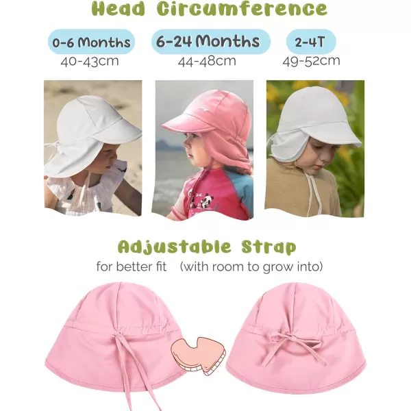FURTALK Baby Sun Hat UPF 50+ Adjustable Baby Boys Girls Quick Drying Summer Beach Hat with Neck Flap for Traveling Swim Hat