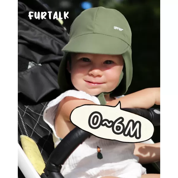 FURTALK Baby Sun Hat UPF 50+ Adjustable Baby Boys Girls Quick Drying Summer Beach Hat with Neck Flap for Traveling Swim Hat