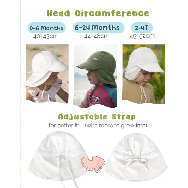 FURTALK Baby Sun Hat UPF 50+ Adjustable Baby Boys Girls Quick Drying Summer Beach Hat with Neck Flap for Traveling Swim Hat