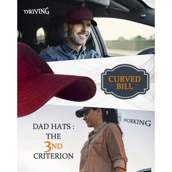 FURTALK Men and Women Vintage Washed Distressed Cotton Baseball Cap Plain Blank Adjustable Classic Baseball Hat Cap