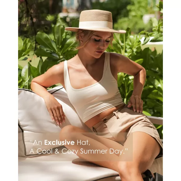 FURTALK Straw Beach Sun Hats for Women Men Summer Fedoras Boater Hat Packable SPF UV Protection Hats for Women Travel…