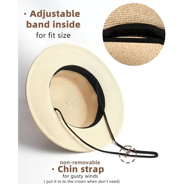 FURTALK Straw Beach Sun Hats for Women Men Summer Fedoras Boater Hat Packable SPF UV Protection Hats for Women Travel…