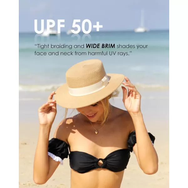 FURTALK Straw Beach Sun Hats for Women Men Summer Fedoras Boater Hat Packable SPF UV Protection Hats for Women Travel…